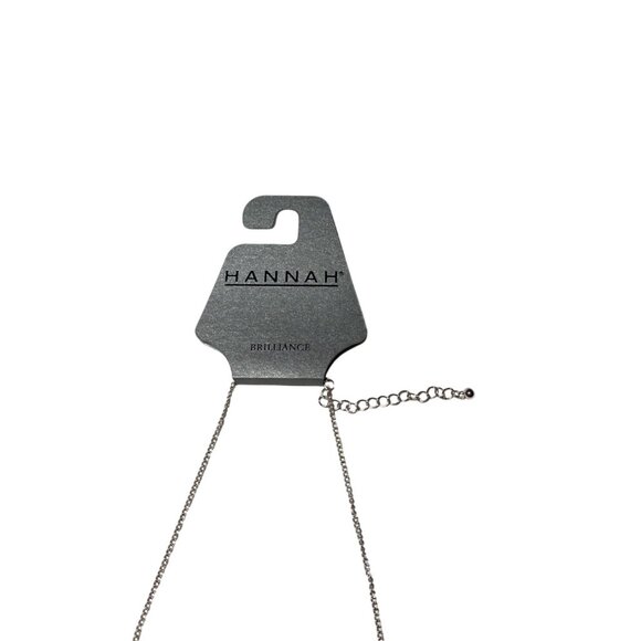 Hannah Brilliance Silver Tone Cross Necklace Women’s Adjustable Single Strand - Picture 5 of 6